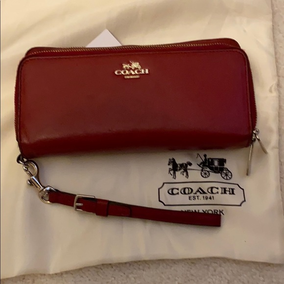 Coach Red wallet wristlet (used) - Picture 2 of 6